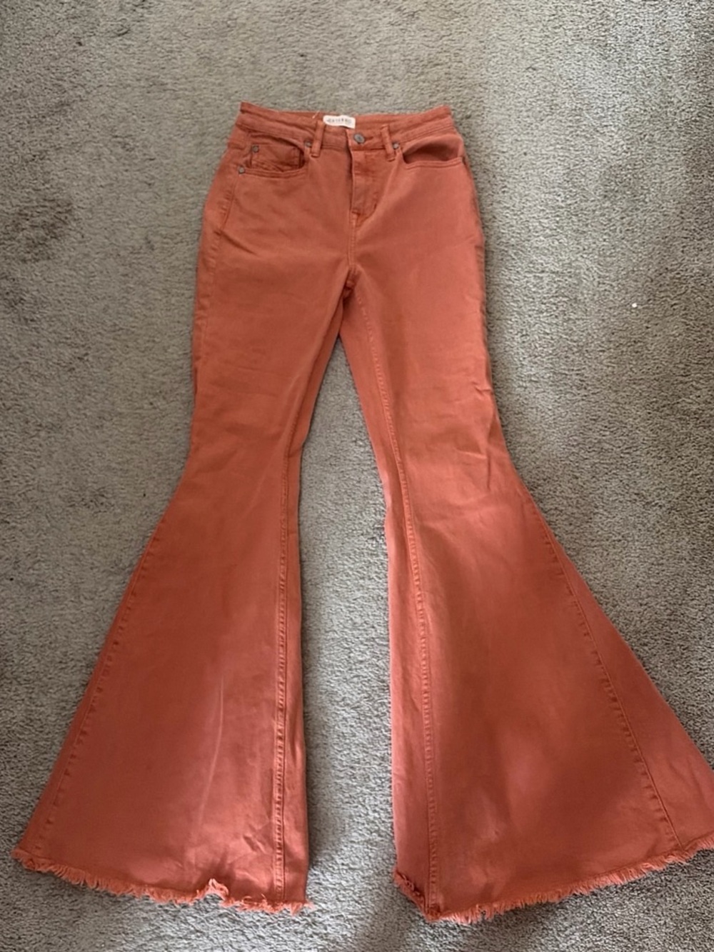 Shyanne Rust Orange High-Rise Flare Jeans